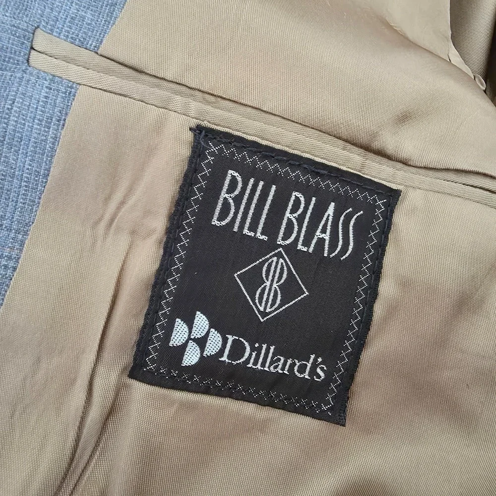 Bill Blass Blazer Jacket Mens 38 Gray Sport Coat 2 Buttons Vent‎ USA Made